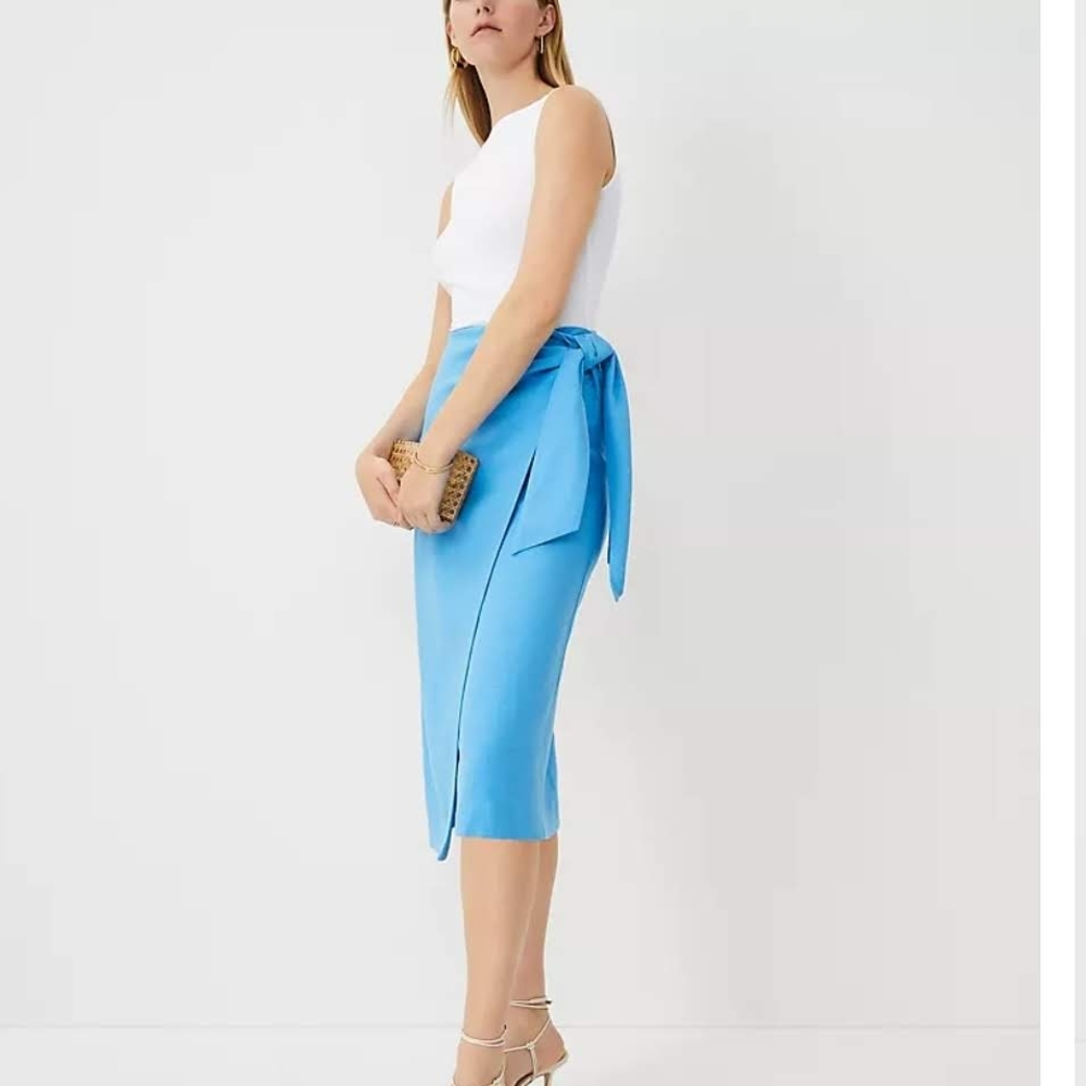 Ann Taylor Tie Waist Wrap Skirt Nwt